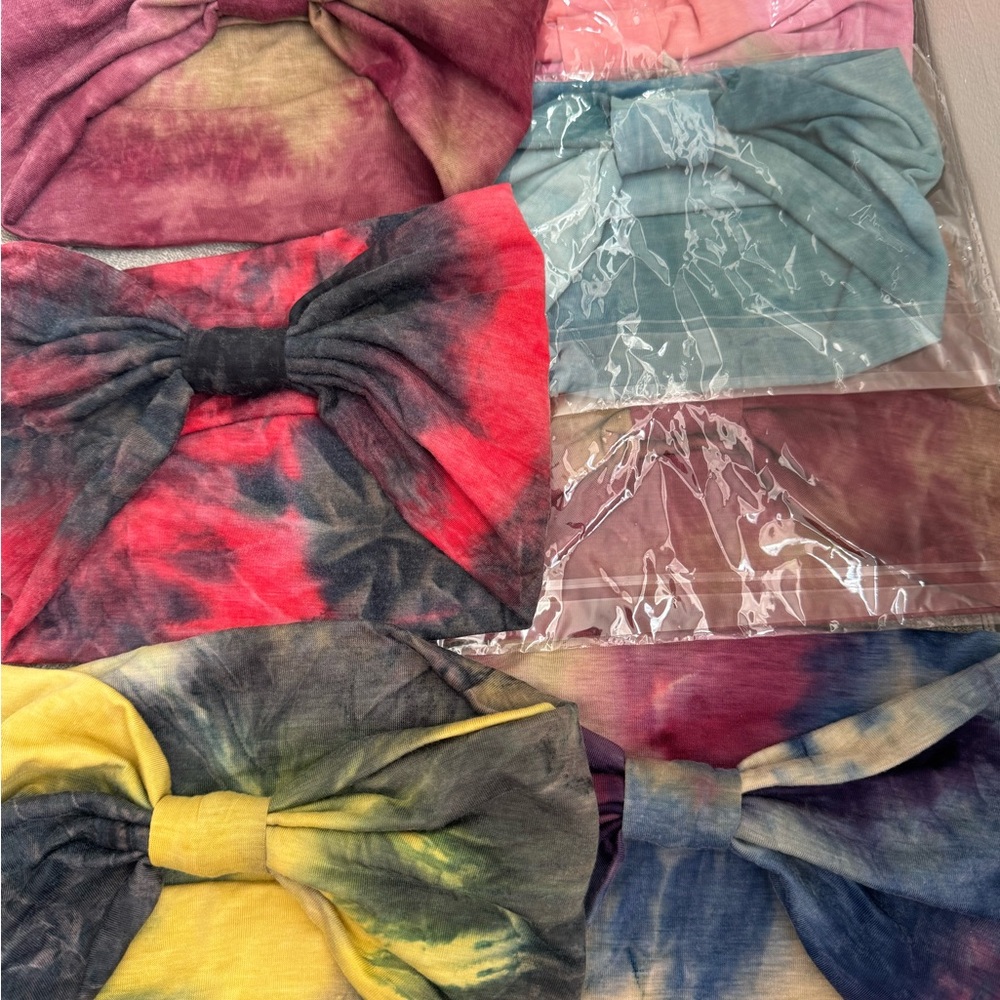 Colorful Tie-Dye Headbands Set